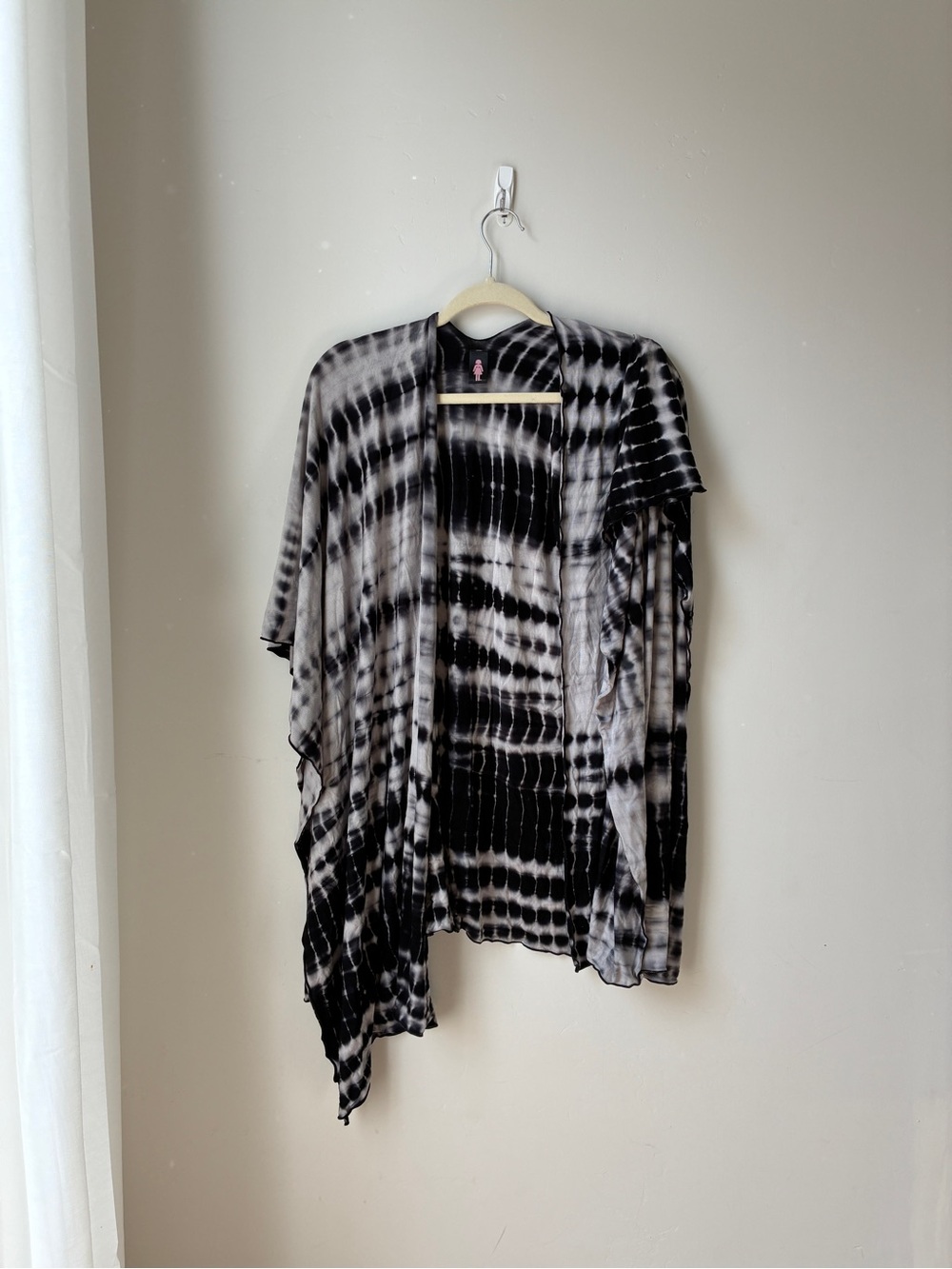 Black & Gray Tie-Dye Kimono nursing Cover